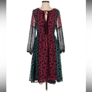 Matilda Jane Dress Peasant Whimsigoth Floral Velvet Floral Swiss Dot XL